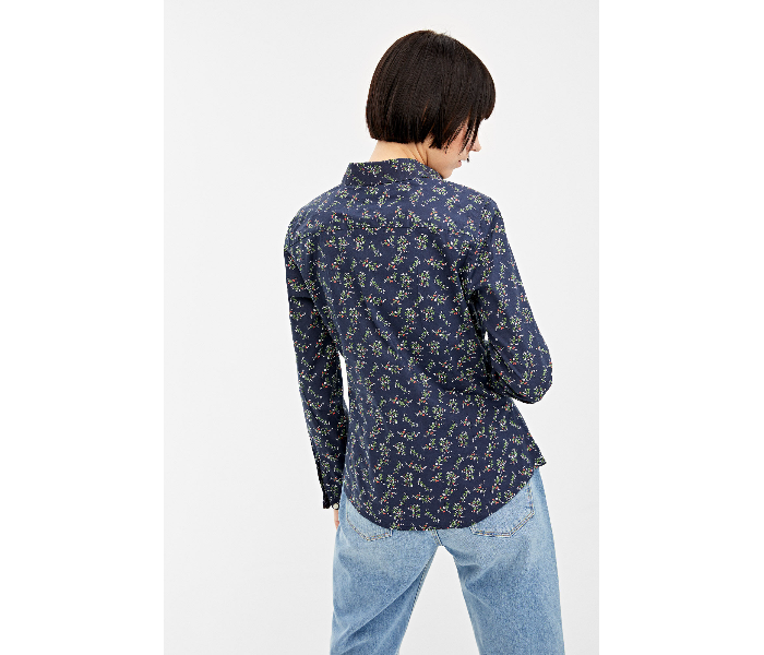 Springfield 679624919 Size 38 Long Sleeve Blouse for Women - Dark Blue - Zoom Image 4