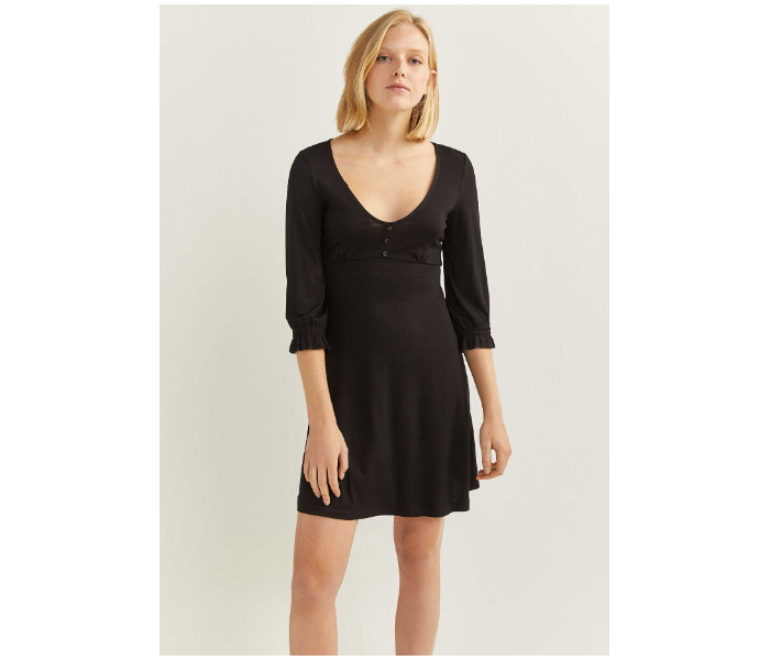 Springfield 895994301 Medium Woven Dress for Women - Black - Zoom Image 1