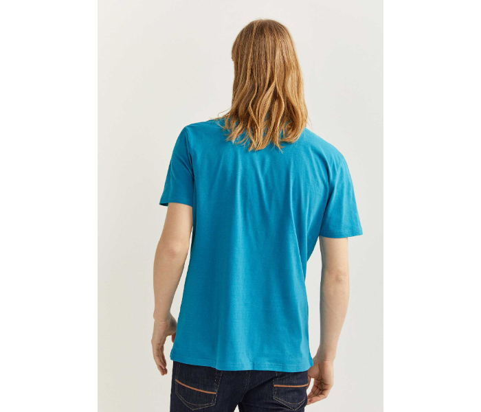 Springfield 712204788 XXL Basic T-Shirt for Men - Turquoise - Zoom Image 3