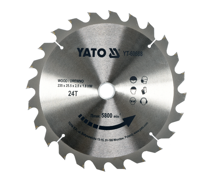 Yato YT-60668 24 Teeth TCT Wood Blade - Silver - Zoom Image 1