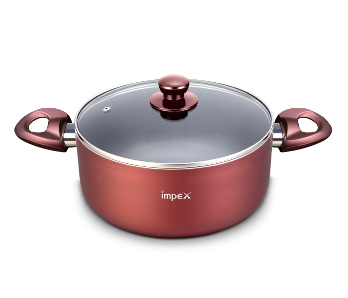 Impex ISP 3213 Induction Base Acid Proof Non Stick Coated Biriyani Pot - Maroon - Zoom Image