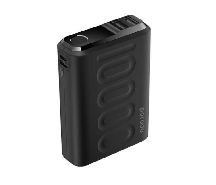 Porodo PD-1092-BK Portable 10000mAh 20W Quick Charge 3.0 with Touch Sensor Power Button and LED Digital Display Powerbank - Black - Zoom Image 2