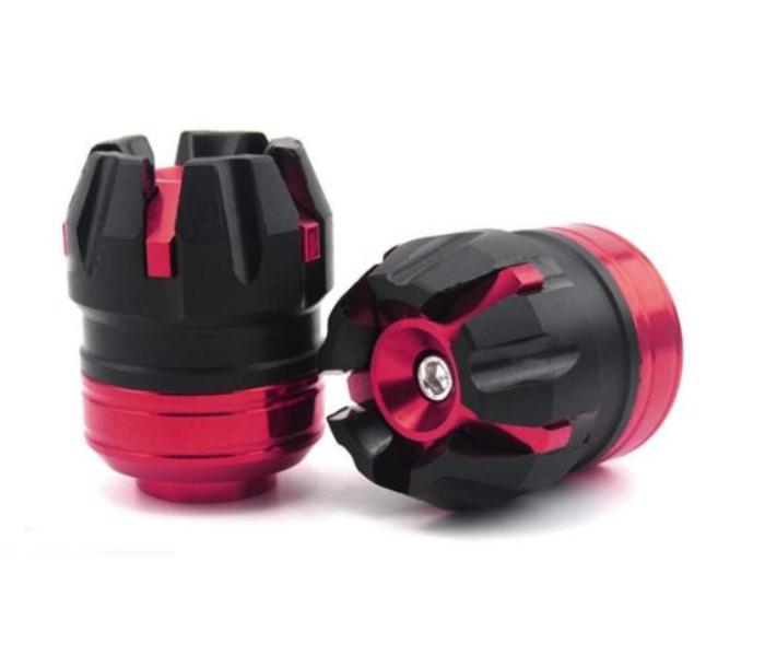 2 Piece Aluminium Alloy Protective Axle Cap - Red - Zoom Image