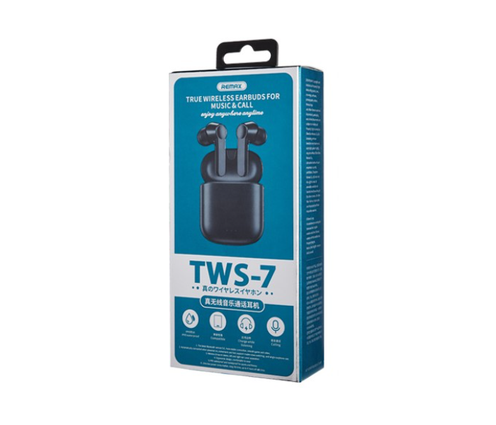 Remax TWS-7 True Wireless Earbuds For Music And Call -Black - Zoom Image 3