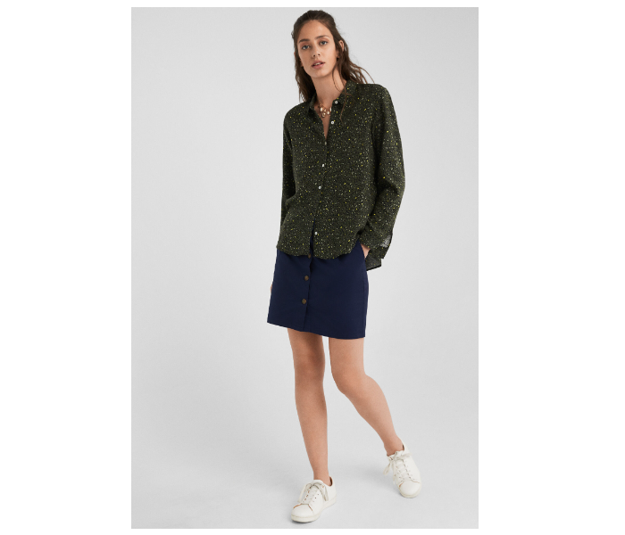 Springfield 679619220 Size 34 Long Sleeve Blouse for Women - Dark Green - Zoom Image 1