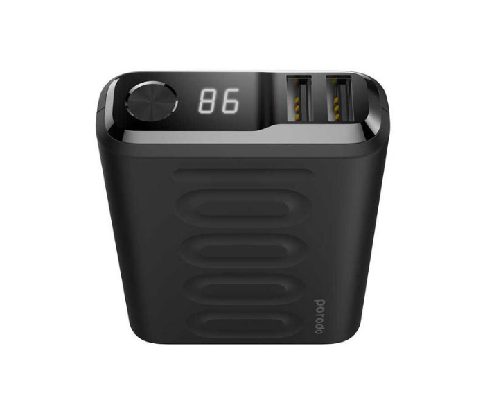 Porodo PD-1092-BK Portable 10000mAh 20W Quick Charge 3.0 with Touch Sensor Power Button and LED Digital Display Powerbank - Black - Zoom Image 4