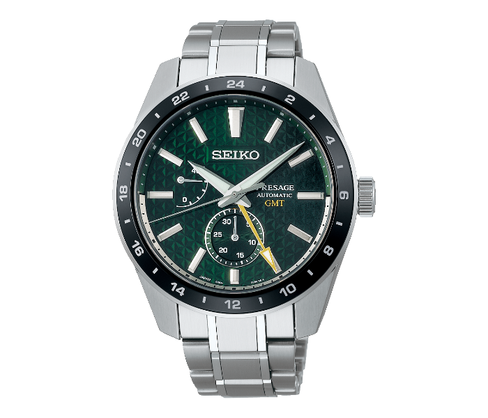 Seiko SPB219J1 Presage Automatic Stainless Steel Green Dial Watch for Men - Black and Silver - Zoom Image