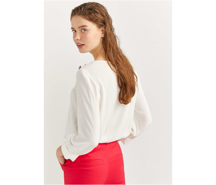 Springfield 679738597 Size 36 Long Sleeve Blouse for Women - White - Zoom Image 2