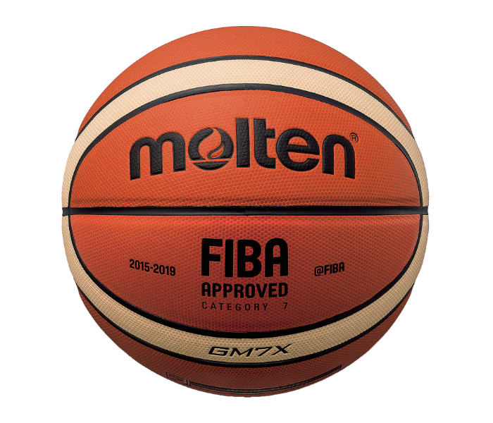 Molten MLTB7G2000 7inch Rubber Cover Basket Ball - Brown and Cream - Zoom Image