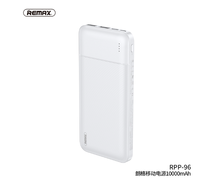 Remax RPP-96 Lango Series 10000mAh 2 USB Power Bank - White - Zoom Image 1