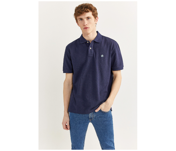 Springfield 855102212 Medium Basic Polo Shirt for Men - Dark Blue - Zoom Image 1