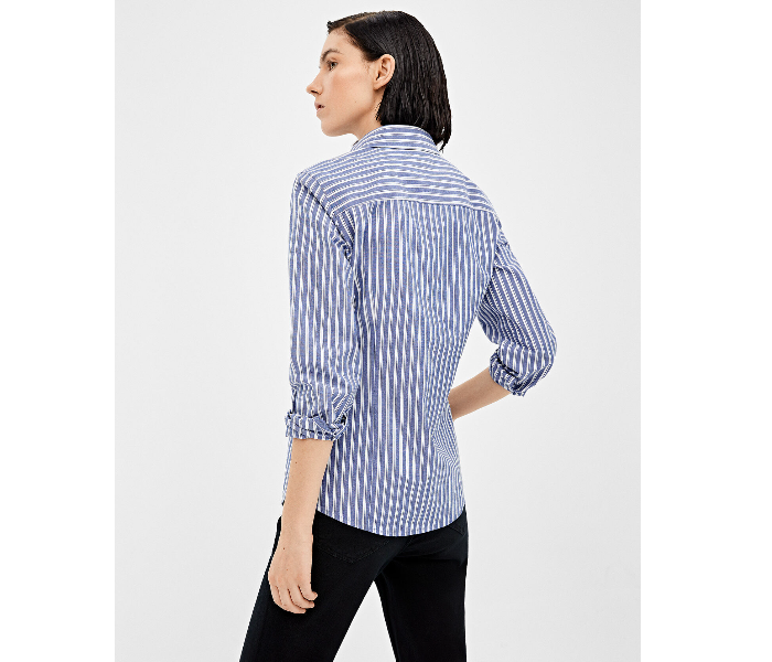 Springfield 679624915 Size 34 Long Sleeve Blouse for Women - Medium Blue - Zoom Image 3