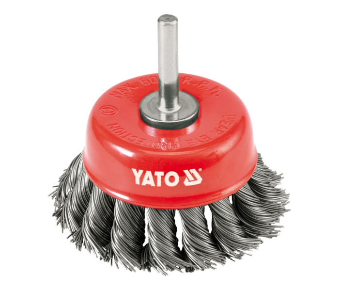 Yato YT-4752 75mm Twist Steel Wire Cup Brush - Red and Silver - Zoom Image