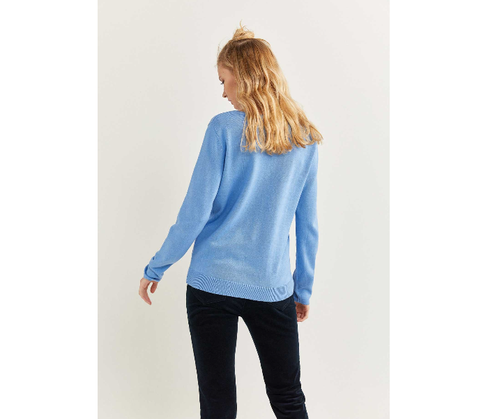 Springfield 133741614 Medium Long Sleeve Knitwear for Women - Light Blue - Zoom Image 3