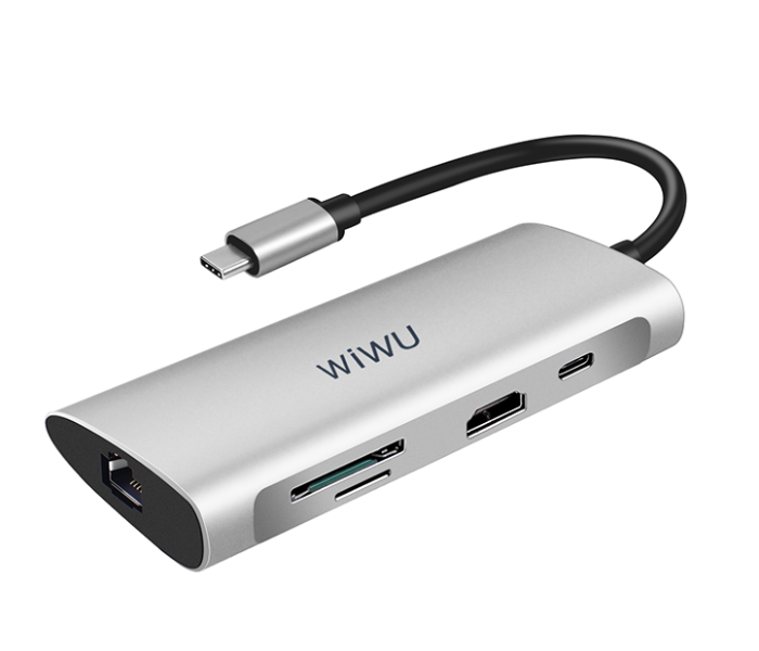 Wiwu A831HRTG Alpha 8 In 1 USB-C Hub - Grey - Zoom Image 1