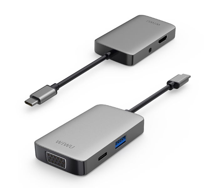 Wiwu A513HVPG 5 In 1 USB-C Hub - Grey - Zoom Image 2