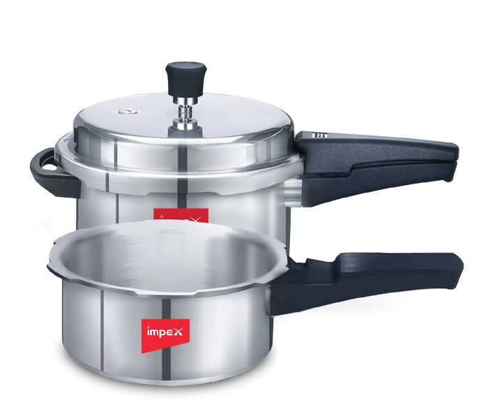 Impex IPC 5C3 3 litres Induction Base Outer Lid Aluminium Pressure Cooker - Silver - Zoom Image