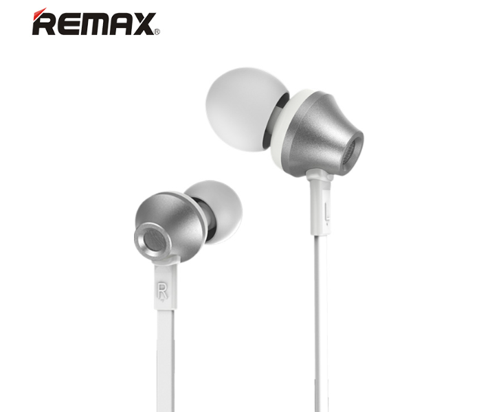 Remax RM-610D Super Bass Wired Earphone - Silver - Zoom Image 1