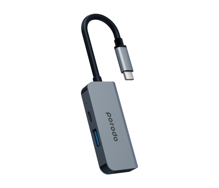 Porodo PD-4K31C-GY USB C to HDMI 4K Multiport Adapter - Gray - Zoom Image 1