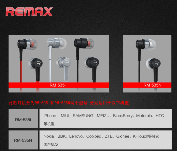 Remax RM-535i High Performance In-Ear Wired Earphone - Silver - Zoom Image 2