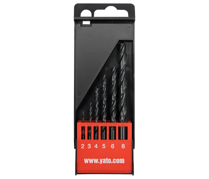 Yato YT-4460 6 Piece High-Speed Steel Twist Drill Bit Set - Black - Zoom Image 1