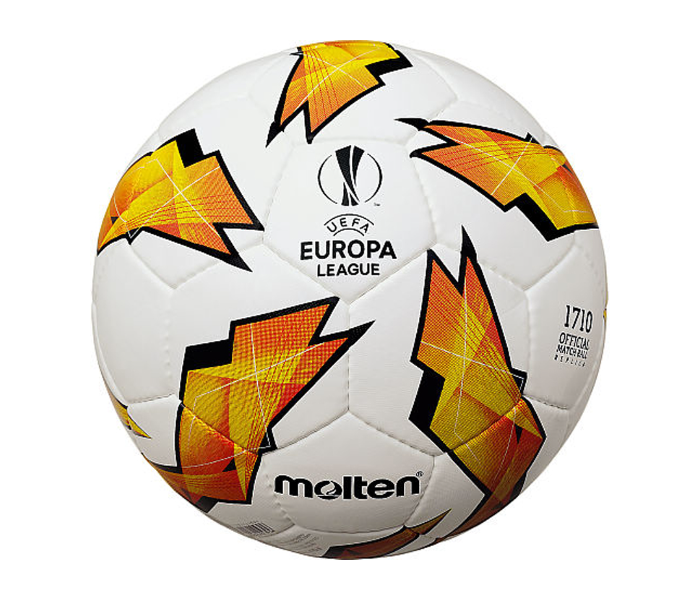 Molten MLTF5U1710-K19 Size 5 UEFA 19 Hand Sewn Pu Pvc Butyl Bladder Football - White  - Zoom Image