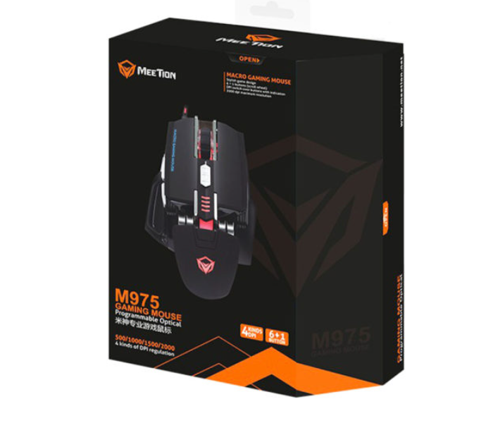 Meetion MT-M975 Four DPI Transmission USB Corded Gaming Mouse -Black - Zoom Image 4