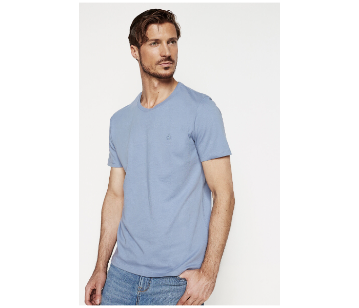 Springfield 712171715 XS Basic T-Shirt for Men - Medium Blue - Zoom Image 1