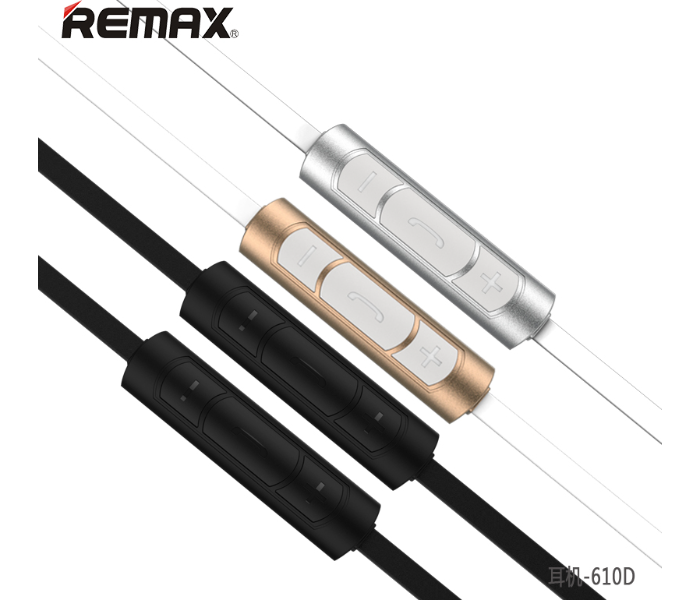 Remax RM-610D Super Bass Wired Earphone - Black - Zoom Image 2