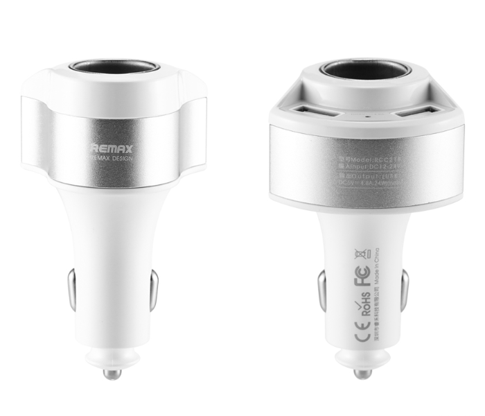 Remax RCC218 Car Charger Journey Series - White - Zoom Image 1