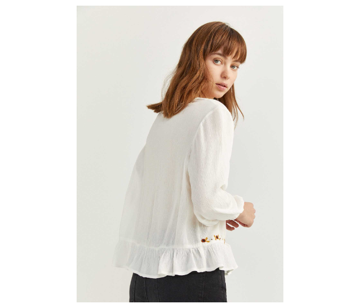 Springfield 679751296 Size 36 Long Sleeve Blouse for Women - Ivory - Zoom Image 3