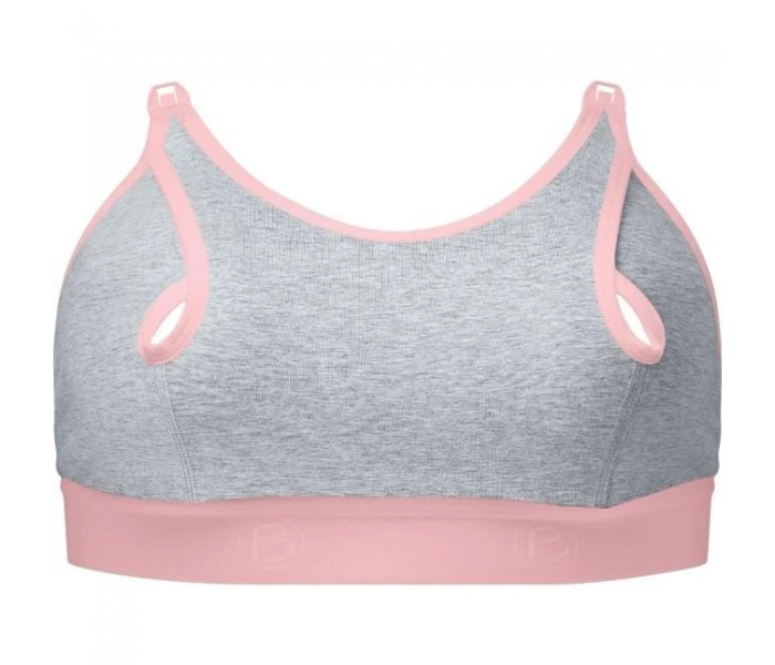 Bravado 9301XJ2-5 Small Clip And Pump Dusted Peony with Dove Heather Trimmings Accessory Nursing Bra-Pink and Grey - Zoom Image 1