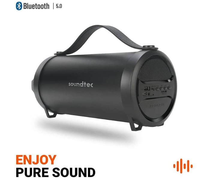 Porodo PD-STCHSP-BK Soundtec Chill Compact Portable Speaker with Built-in Rechargeable Battery - Black - Zoom Image 3