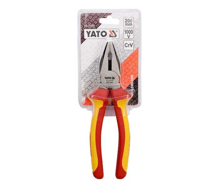 Yato YT-21153 8 Inch Cr-V Steel Insulated Combination Plier - Yellow and Red - Zoom Image 3