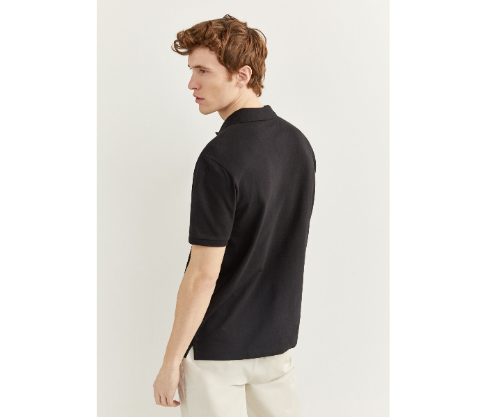 Springfield 855102201 Medium Basic Polo Shirt for Men - Black - Zoom Image 3