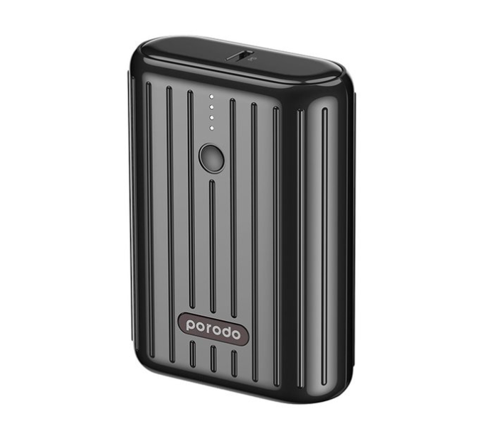 Porodo PD-PBFCH001-BK 10000mAh 18W Quick Charge 3.0 Ultra-Compact Wireless Portable Power Bank - Black - Zoom Image 2