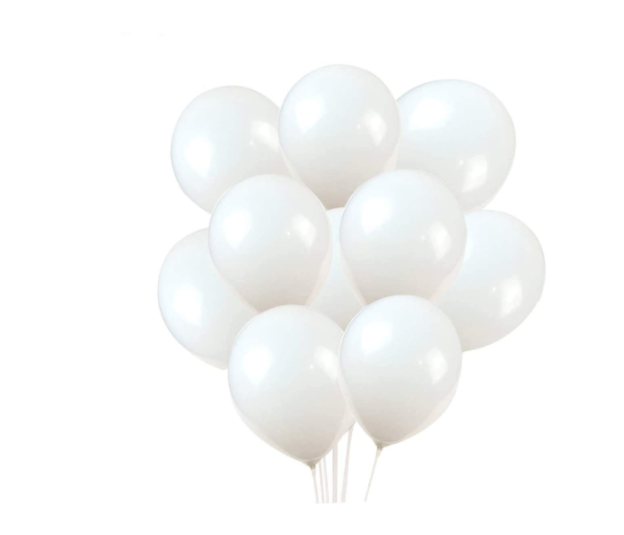 Mira Decor M-D-N10-251 10 inch Pack of 25 Piece Latex Balloon - White - Zoom Image