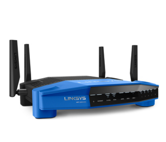 Linksys WRT1900ACS Dual-Band Wi-Fi Router with Ultra-Fast 1.6 GHz CPU - Black and Blue - Zoom Image 2