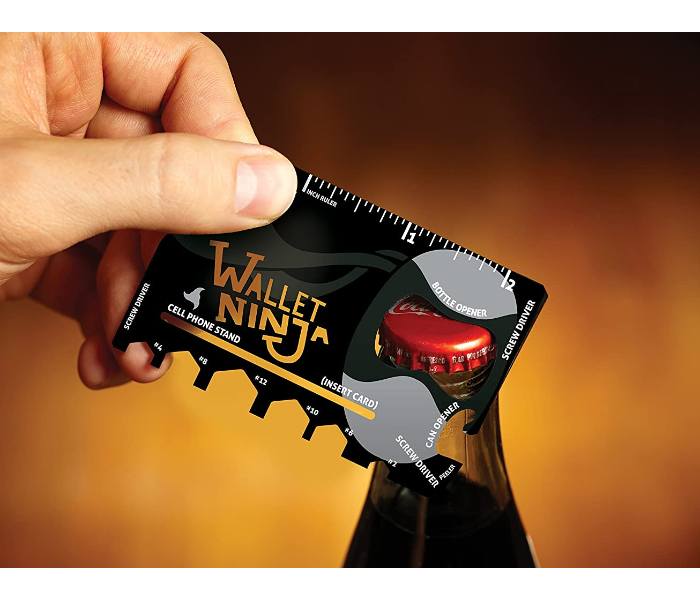 Wallet Ninja 18 in 1 Multi-purpose Credit Card Size Pocket Tool -Black - Zoom Image 2