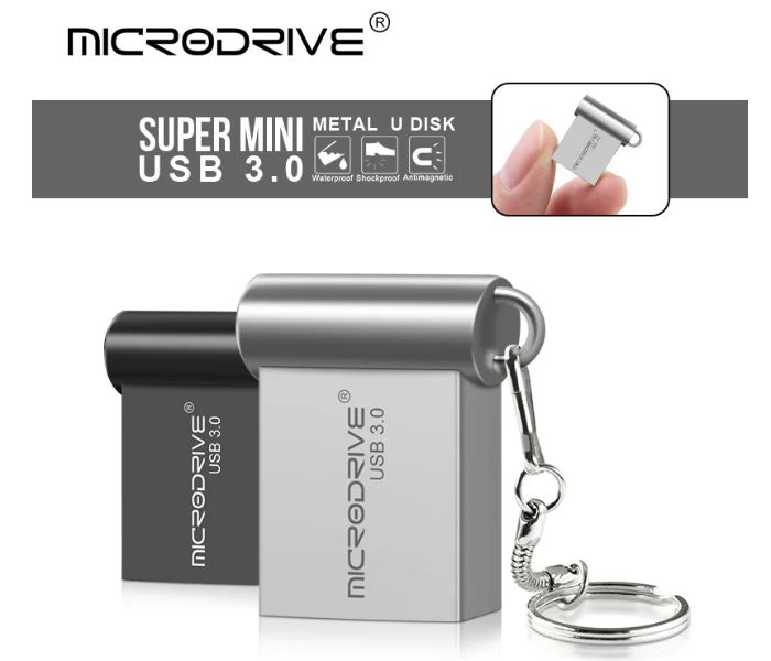 Microdrive 64GB Waterproof High Speed USB 3.0 Metal Flash Drive with Key Ring - Silver - Zoom Image 4