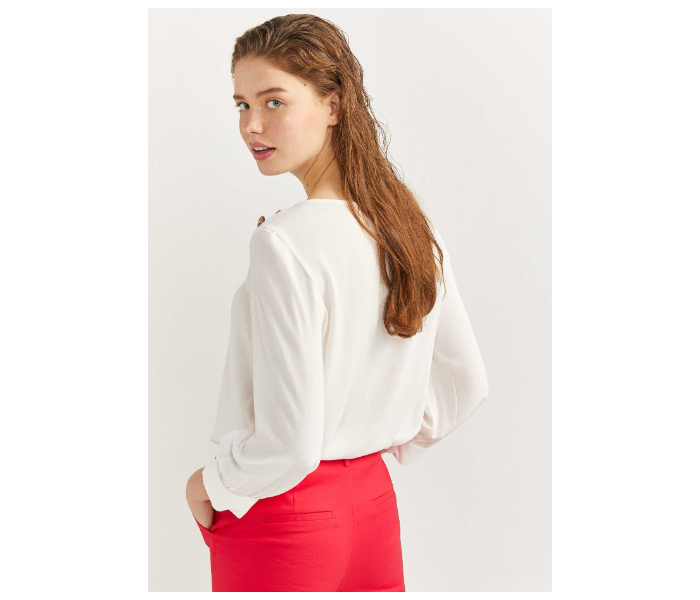 Springfield 679738597 Size 38 Long Sleeve Blouse for Women - White - Zoom Image 2