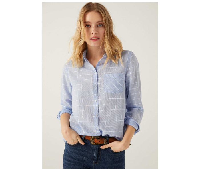 Springfield 679944212 Size 34 Long Sleeve Blouse for Women - Medium Blue - Zoom Image 2