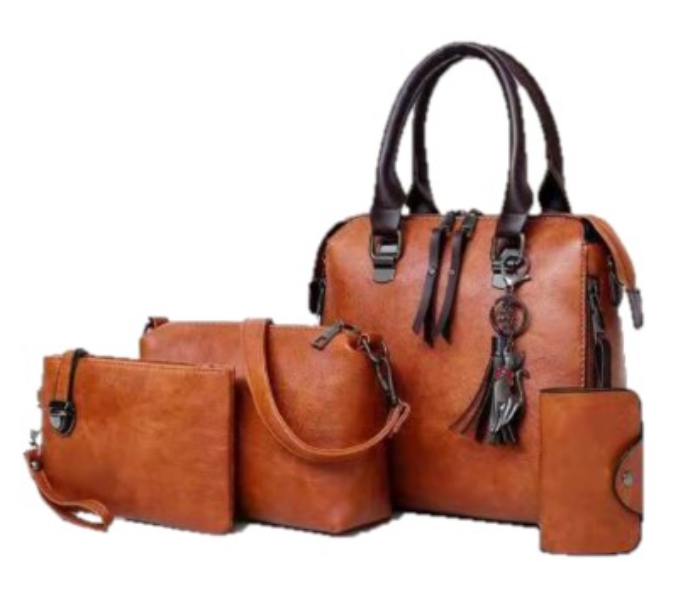 FN-Casual 4 Pieces Handbags Set for Women - Brown - Zoom Image