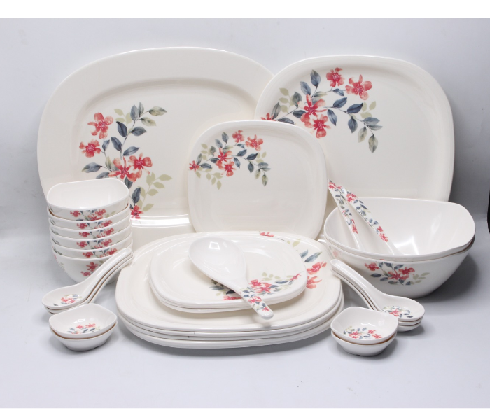 Gitco GIT2907 32pcs Melamine Dinnerware- Apricot Blossom - Zoom Image 1