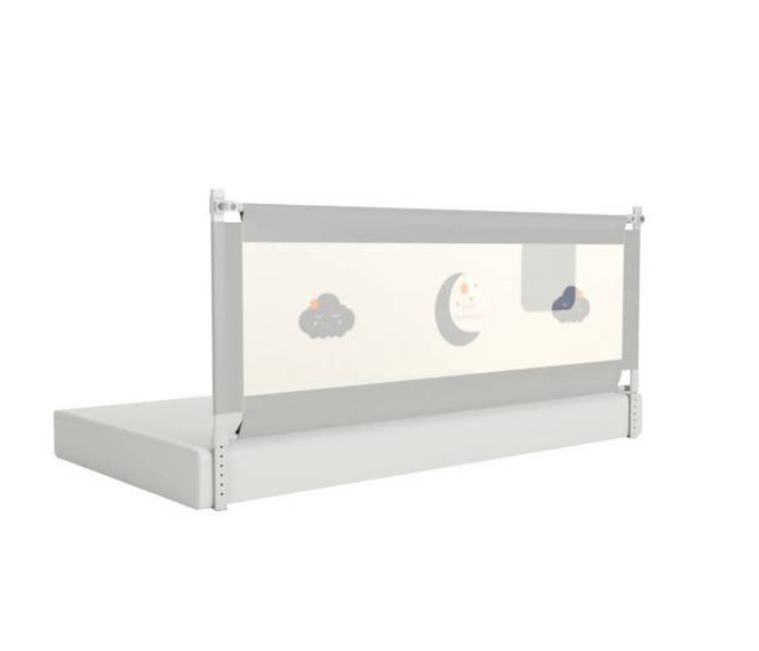 Fabric 2 Meter Bed Rail Guard For Baby Safety  - Grey - Zoom Image 3