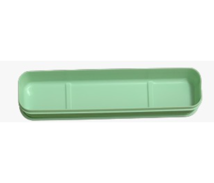 Wheat Straw Long Plastic Case With Cover - Green - Zoom Image