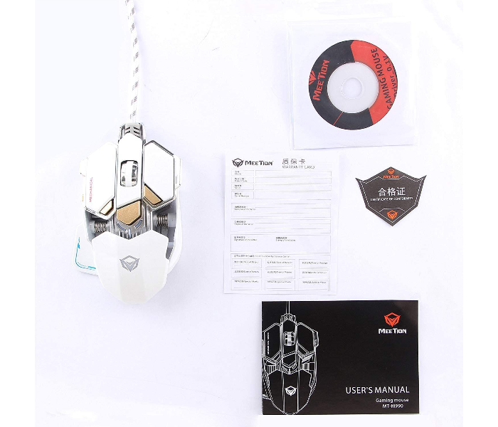 Meetion MT-M990S Mechanical Gaming Mouse - White - Zoom Image 4