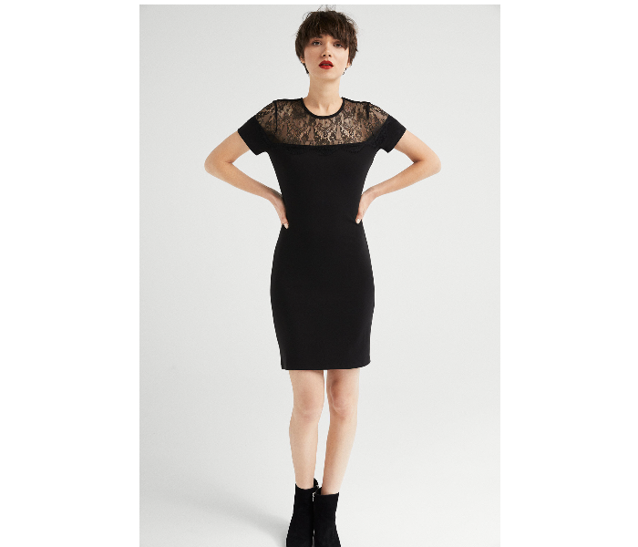 Springfield 895582401 XS Woven Dress for Women - Black - Zoom Image 1