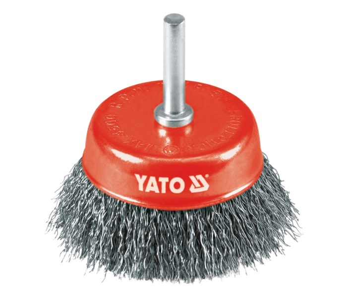 Yato YT-4751 75mm Crimped Inox Wire Cup Brush - Red and Silver - Zoom Image