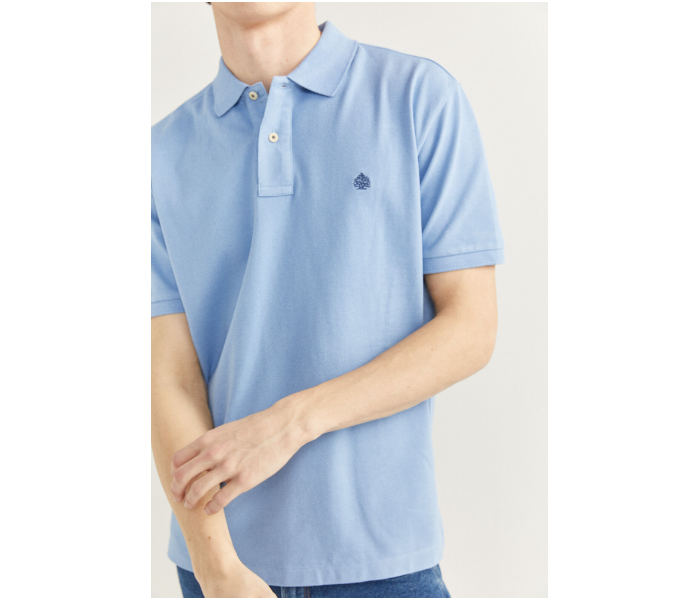 Springfield 855102215 XS Basic Polo Shirt for Men - Light Blue - Zoom Image 2